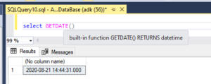 getdate function