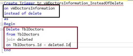 Instead Of Delete Trigger In Sql Server With Example