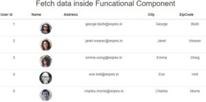 react fetch data from api functional component